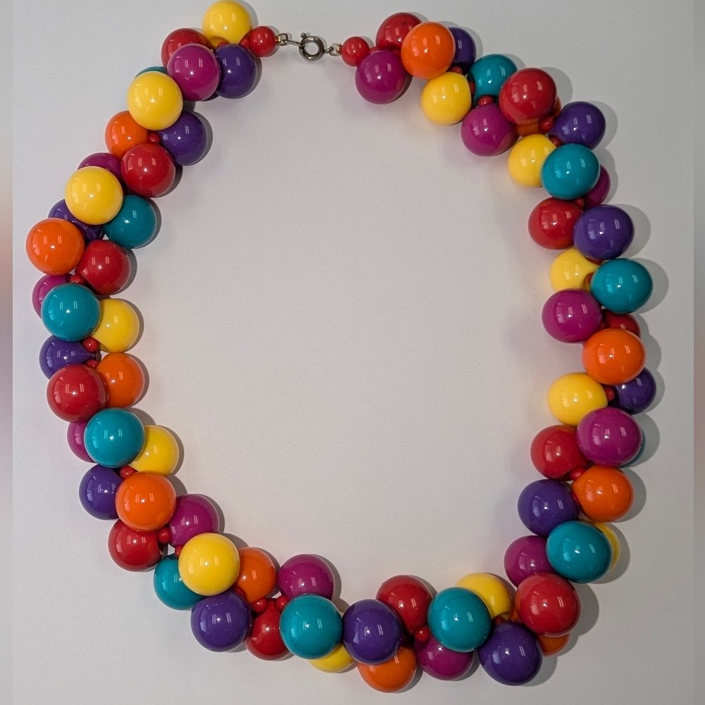 Evc Colorful Detailed Beaded Necklace